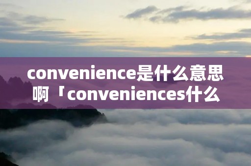 convenience是什么意思啊「conveniences什么意思」