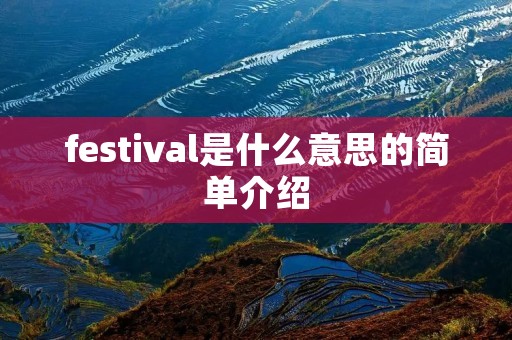 festival是什么意思的简单介绍