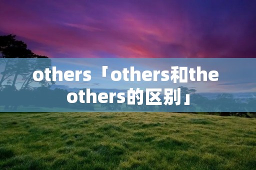 others「others和the others的区别」