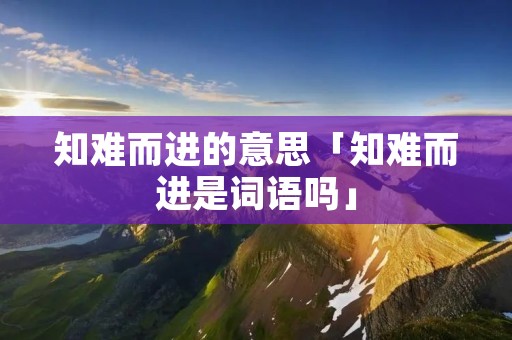 知难而进的意思「知难而进是词语吗」
