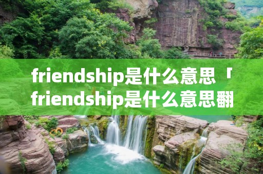 friendship是什么意思「friendship是什么意思翻译成中文」