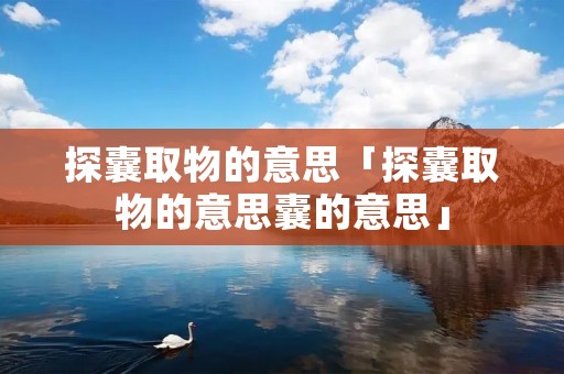 探囊取物的意思「探囊取物的意思囊的意思」