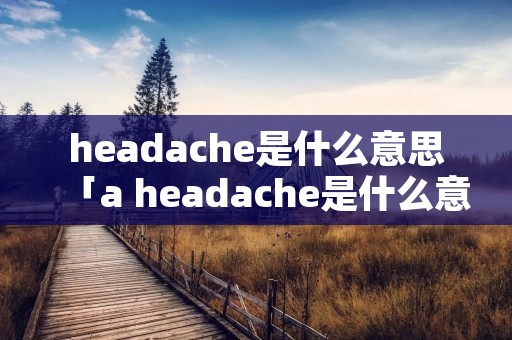 headache是什么意思「a headache是什么意思」