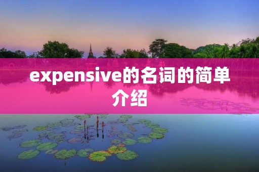 expensive的名词的简单介绍 expensive的名词的简单介绍