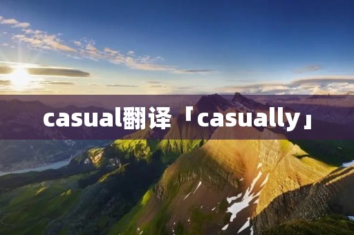 casual翻译「casually」