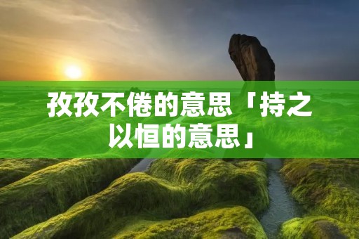 孜孜不倦的意思「持之以恒的意思」