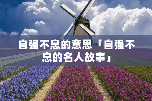 自强不息的意思「自强不息的名人故事」