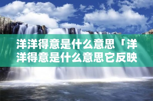 洋洋得意是什么意思「洋洋得意是什么意思它反映了司机怎样的心理」
