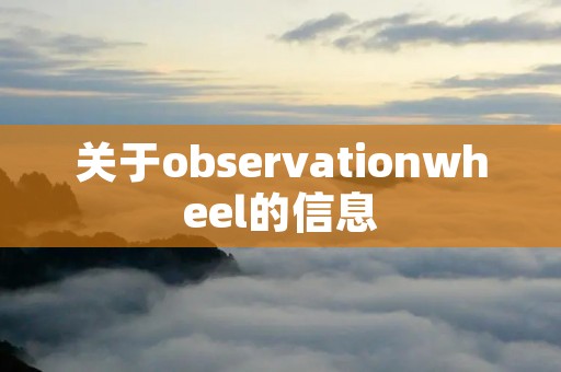关于observationwheel的信息