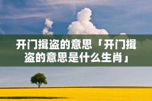 开门揖盗的意思「开门揖盗的意思是什么生肖」
