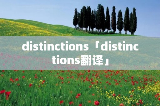 distinctions「distinctions翻译」
