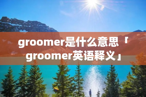 groomer是什么意思「groomer英语释义」 groomer是什么意思「groomer英语释义」