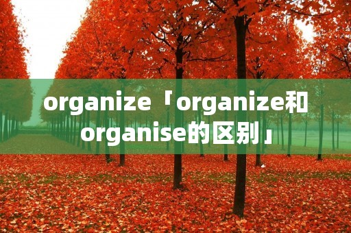 organize「organize和organise的区别」 organize「organize和organise的区别」