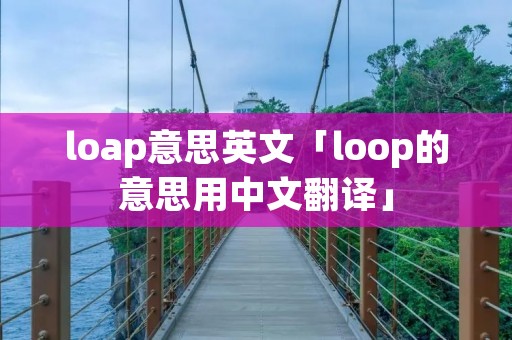 loap意思英文「loop的意思用中文翻译」