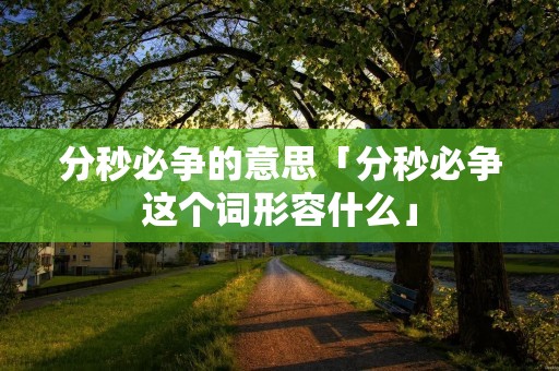 分秒必争的意思「分秒必争这个词形容什么」