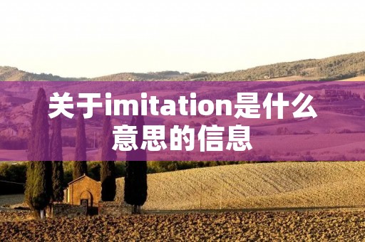 关于imitation是什么意思的信息