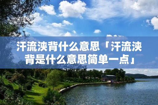 汗流浃背什么意思「汗流浃背是什么意思简单一点」