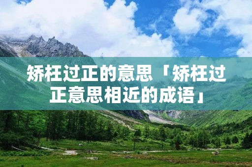 矫枉过正的意思「矫枉过正意思相近的成语」