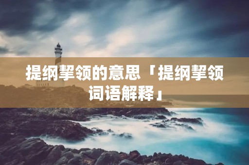 提纲挈领的意思「提纲挈领词语解释」