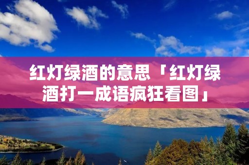 红灯绿酒的意思「红灯绿酒打一成语疯狂看图」