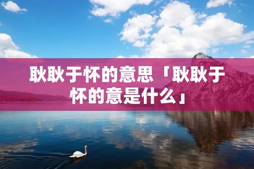 耿耿于怀的意思「耿耿于怀的意是什么」