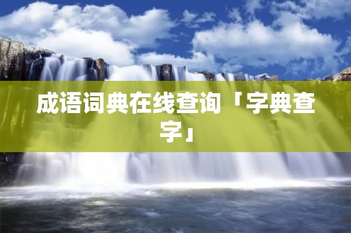 成语词典在线查询「字典查字」