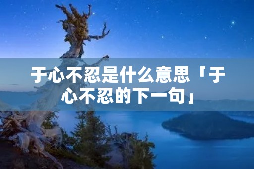 于心不忍是什么意思「于心不忍的下一句」