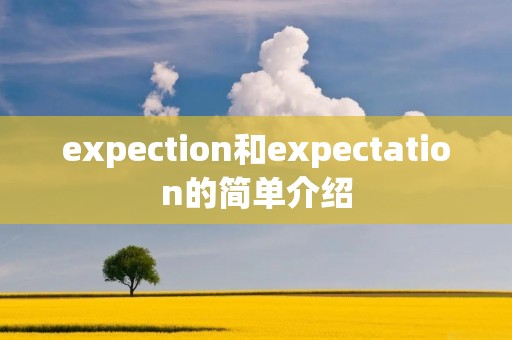 expection和expectation的简单介绍 expection和expectation的简单介绍