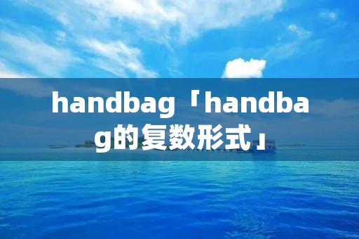 handbag「handbag的复数形式」