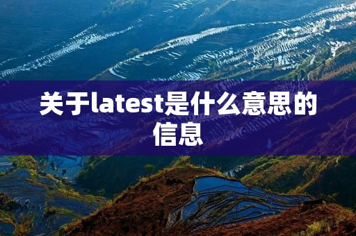 关于latest是什么意思的信息