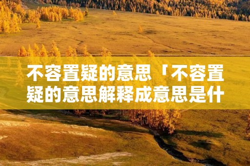 不容置疑的意思「不容置疑的意思解释成意思是什么」