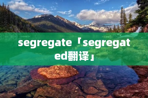 segregate「segregated翻译」
