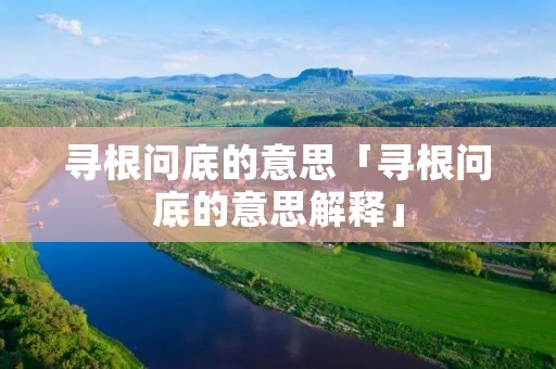 寻根问底的意思「寻根问底的意思解释」