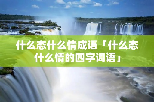 什么态什么情成语「什么态什么情的四字词语」