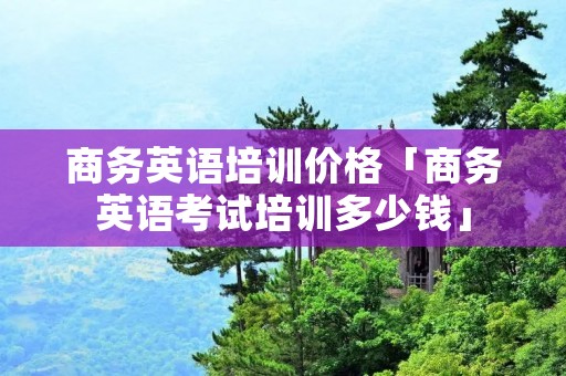 商务英语培训价格「商务英语考试培训多少钱」