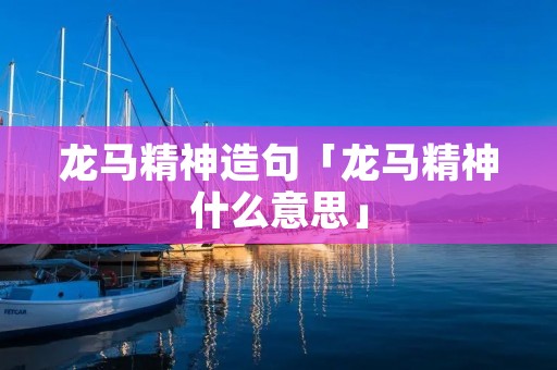 龙马精神造句「龙马精神什么意思」