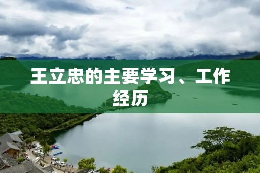 王立忠的主要学习、工作经历