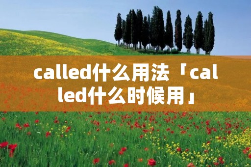 called什么用法「called什么时候用」