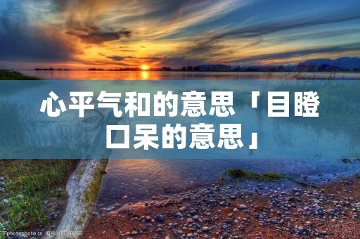 心平气和的意思「目瞪口呆的意思」