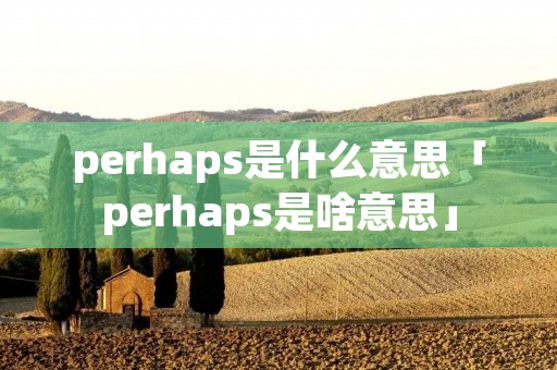 perhaps是什么意思「perhaps是啥意思」