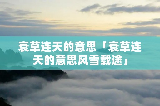 衰草连天的意思「衰草连天的意思风雪载途」