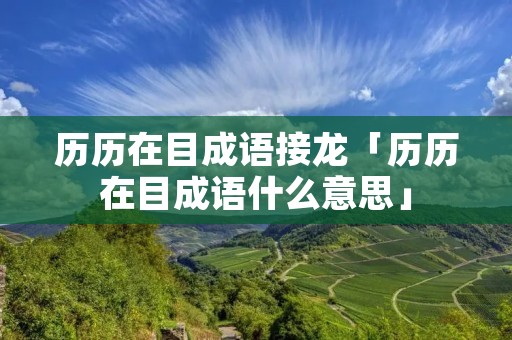 历历在目成语接龙「历历在目成语什么意思」
