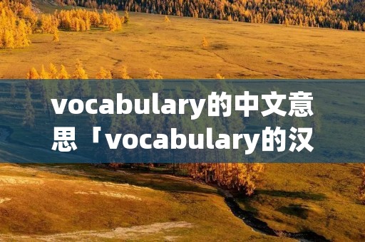 vocabulary的中文意思「vocabulary的汉语意思」 vocabulary的中文意思「vocabulary的汉语意思」