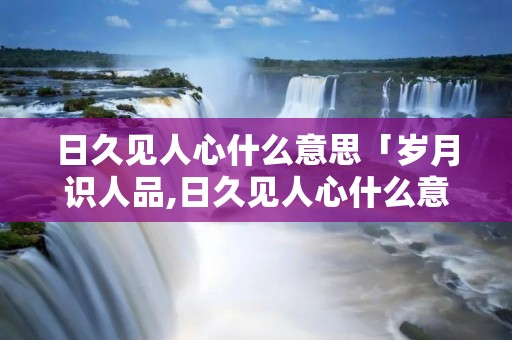 日久见人心什么意思「岁月识人品,日久见人心什么意思」