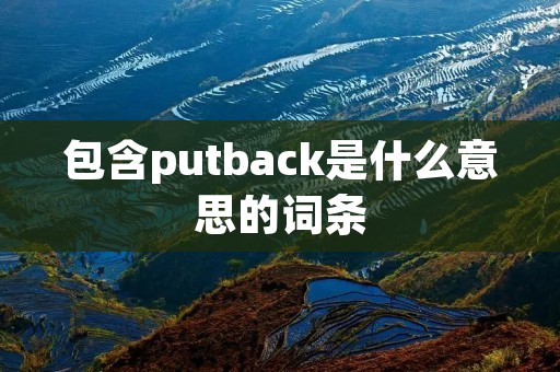 包含putback是什么意思的词条 包含putback是什么意思的词条