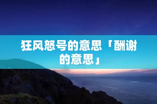狂风怒号的意思「酬谢的意思」