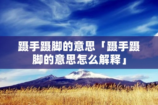 蹑手蹑脚的意思「蹑手蹑脚的意思怎么解释」 蹑手蹑脚的意思「蹑手蹑脚的意思怎么解释」