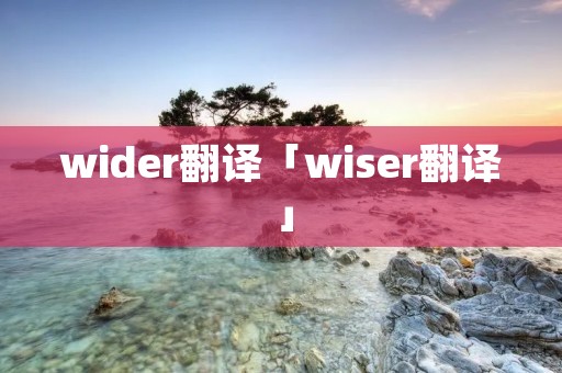 wider翻译「wiser翻译」 wider翻译「wiser翻译」