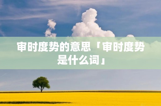 审时度势的意思「审时度势是什么词」