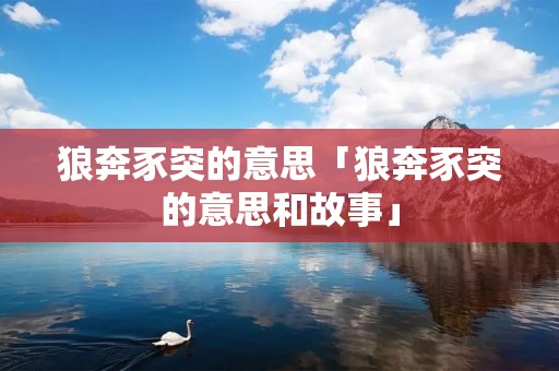 狼奔豕突的意思「狼奔豕突的意思和故事」